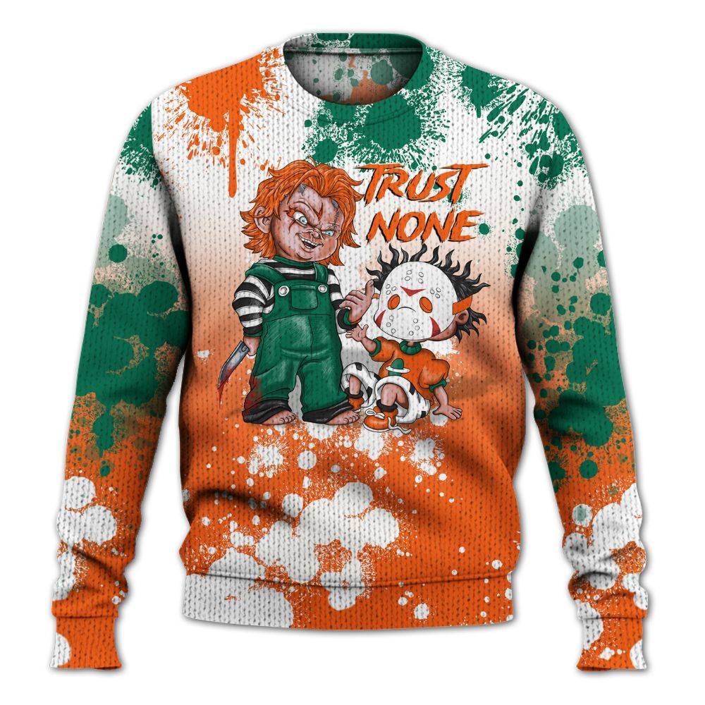 Sweater To Match SoleFly Sail Gorge Green 3s - Trust No One Scary Graphic