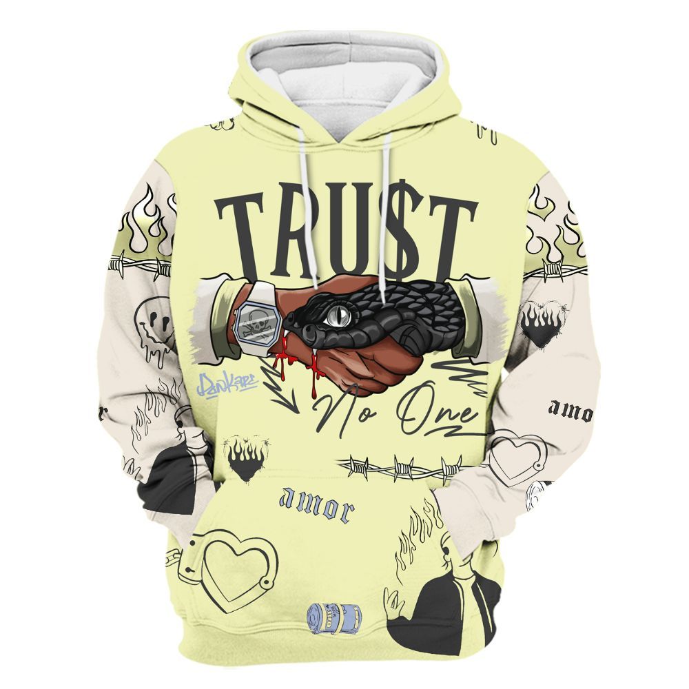 Hoodie To Match Luminous Green 5s - Snake Trust No One All Over Print