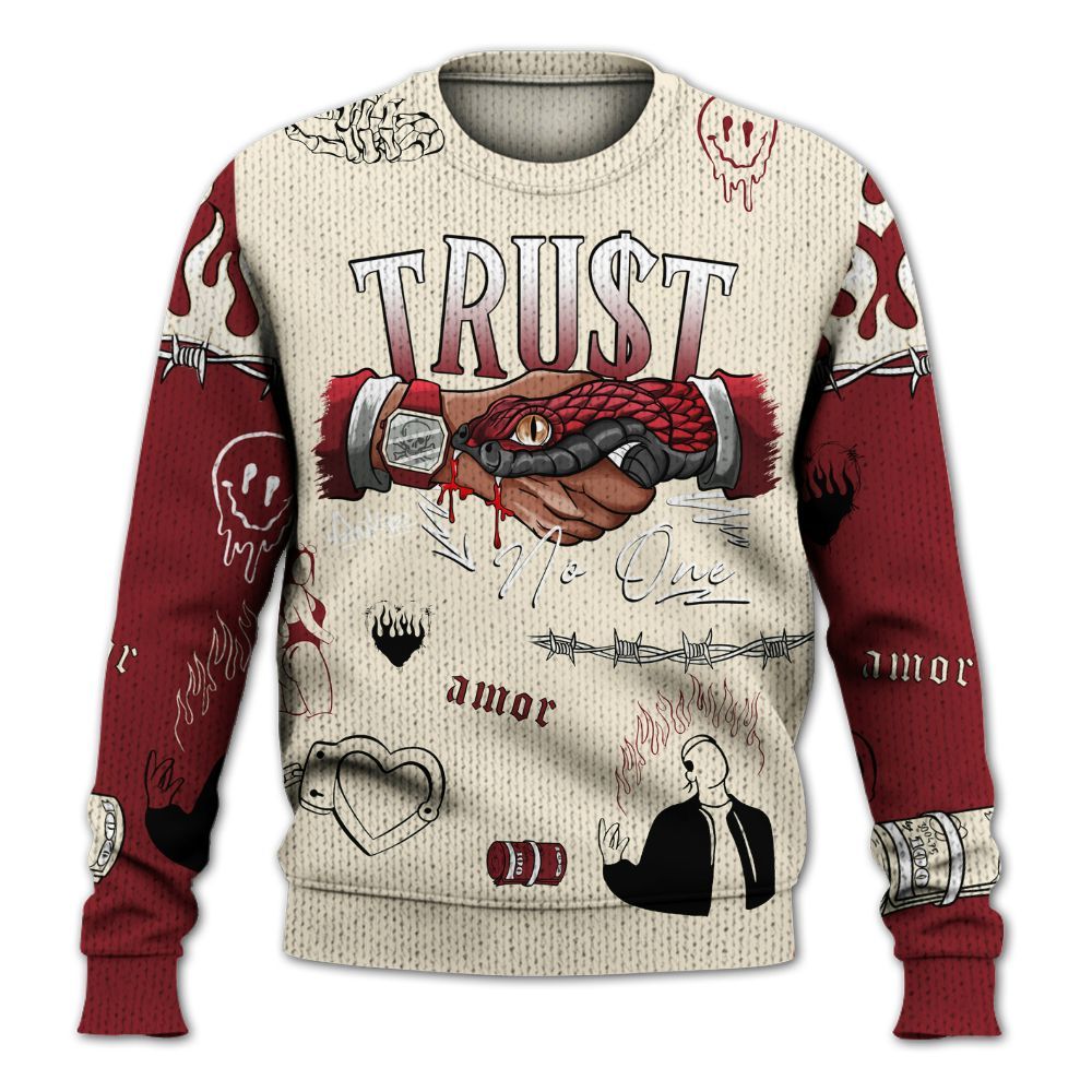 Sweater To Match Valentine's Day 2026 4s - Snake Trust No One Graphic
