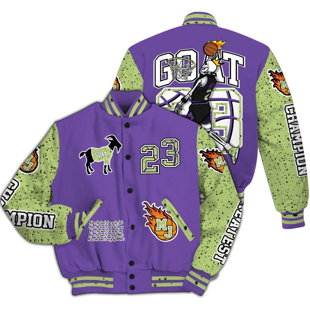 Varsity Jacket To Match Canyon Purple 4s - 23 G.0.A.T Jump Up Basketball All Over Print