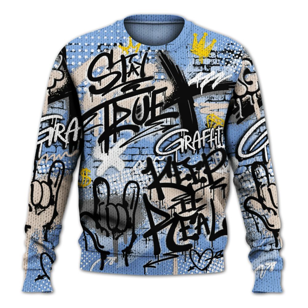 Knitted Sweater To Match Air Max 1 Royal Pulse - True It Real Graffiti Streetwear