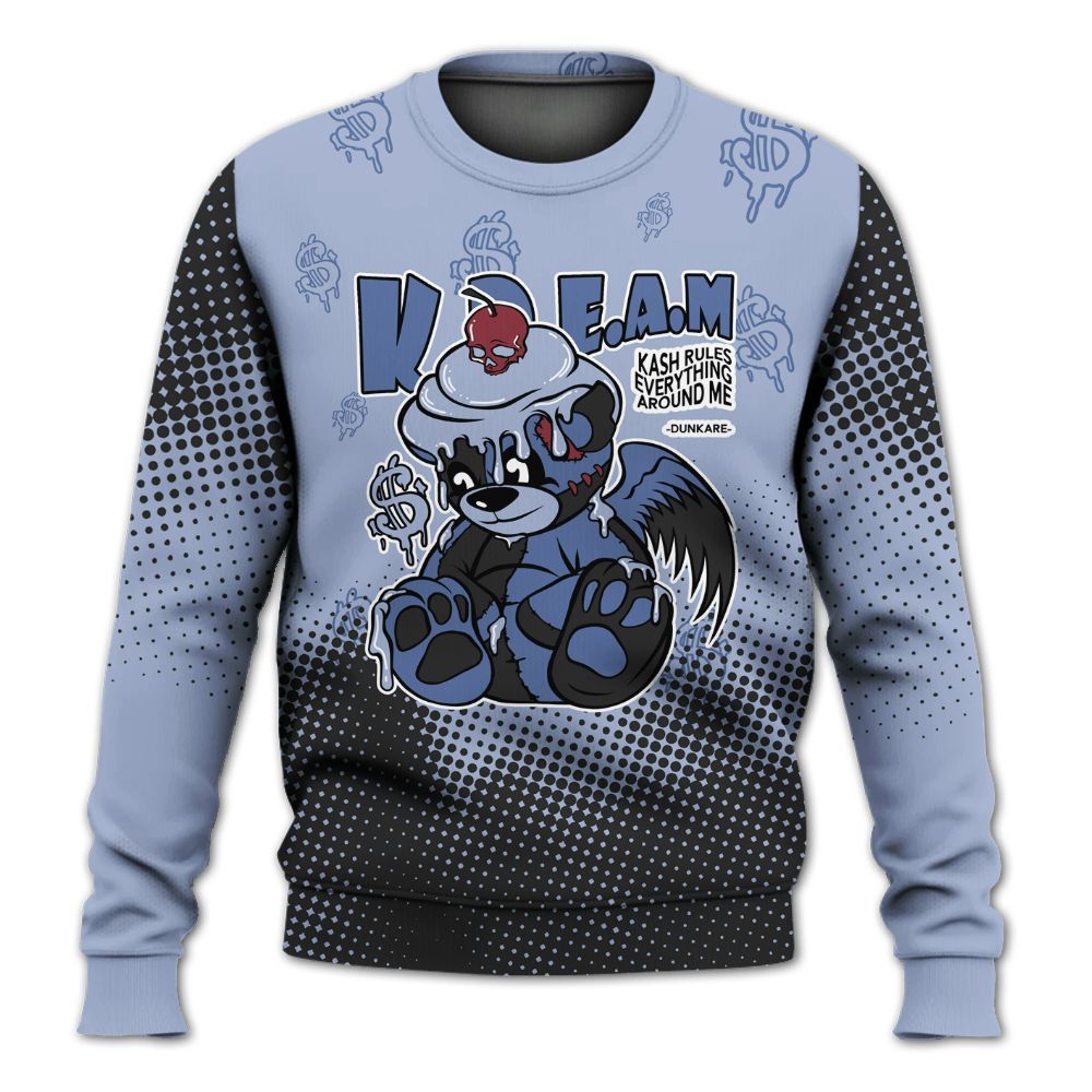 Sweatshirt To Match Black Metallic 5s - Loot Bear Unique Drip All Over Print