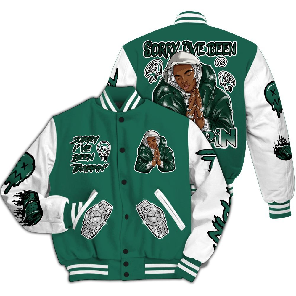 Varsity Jacket To Match Oxidized Green 4s - Trappin' Unique All Over Print
