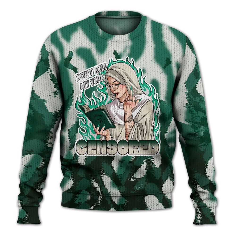 Knitted Sweater To Match Oxidized Green 4s - Censoredz Burn