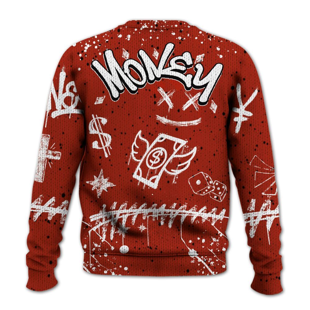 Knitted Sweater To Match Red Cement 4s - Everybody Paid In Full Crayon