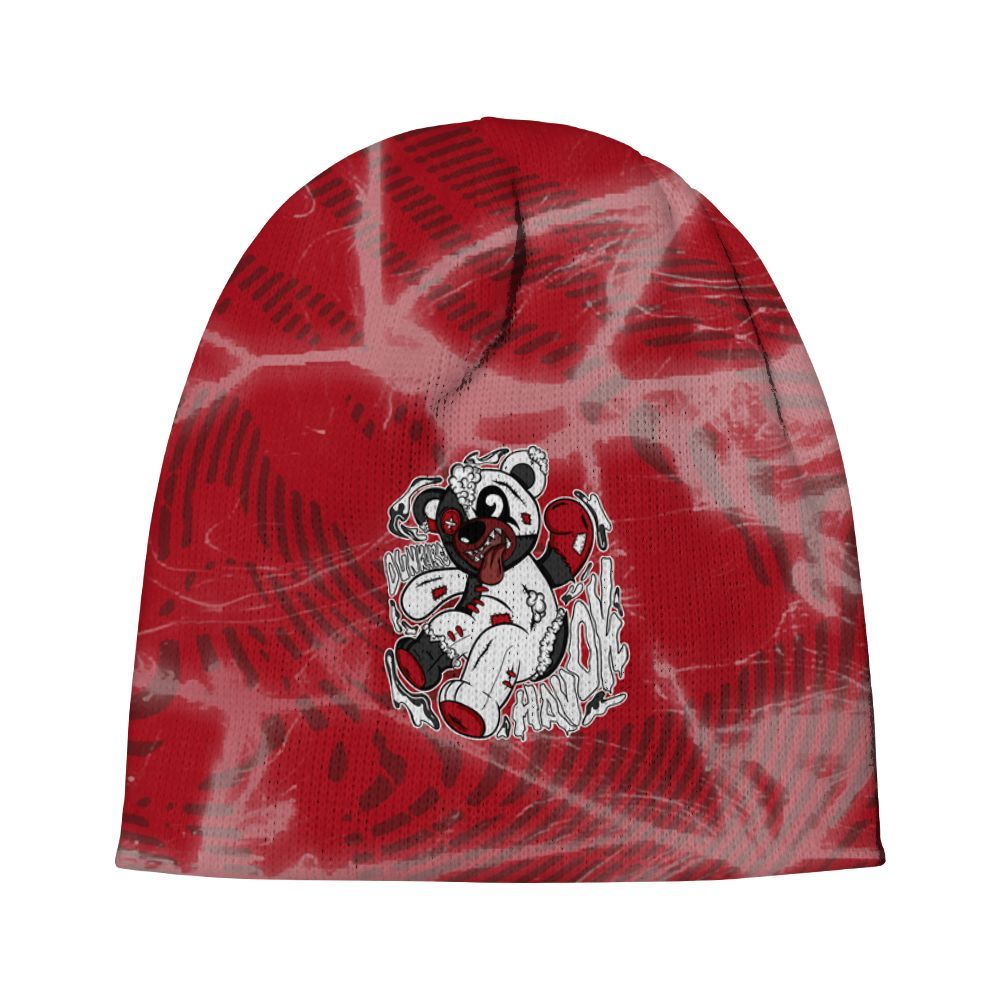 Beanie Hat To Match Bred Velvet 11s - Havok Bear Graphic