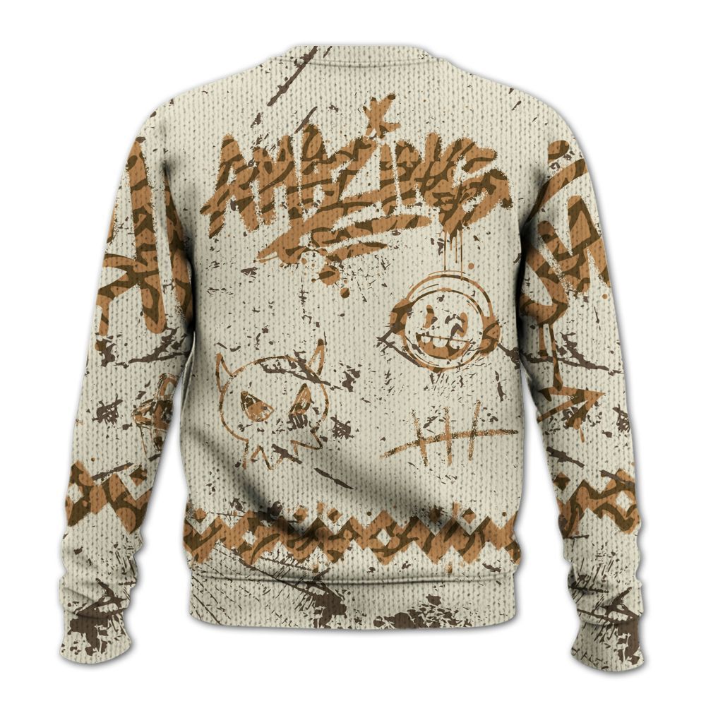 Knitted Sweater To Match Orewood Brown 3s - Friday Sneaker Crayon