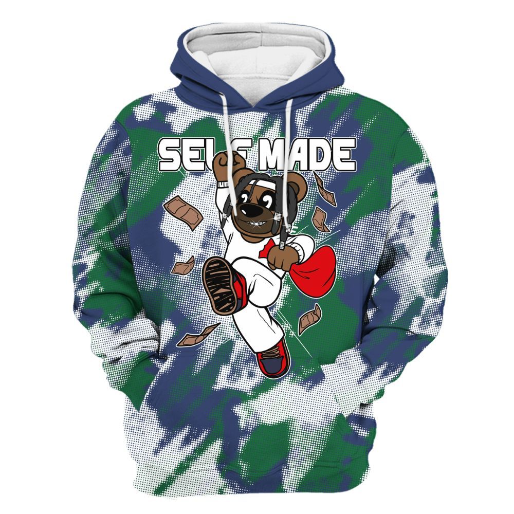 Hoodie To Match Midnight Navy 13s - Autonomous Bear Abstract Halftone All Over Print