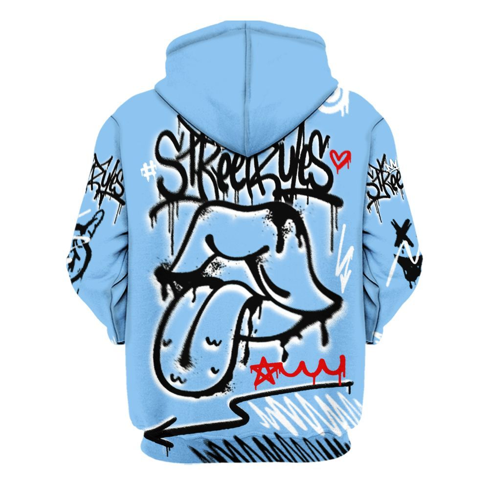 Hoodie To Match University Blue 5s - Break Rules Streetwear All Over Print