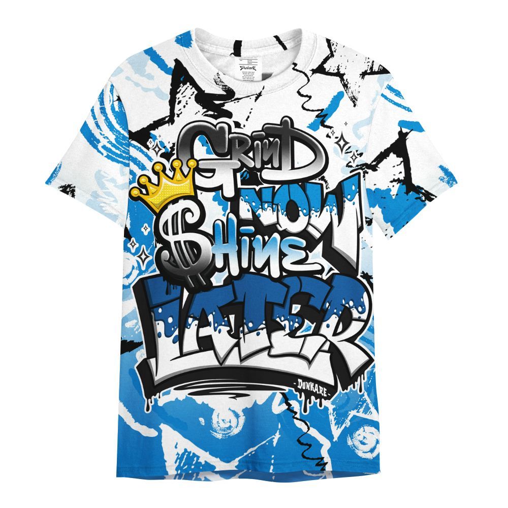 Shirt To Match High OG FragmentxULA White Black 1s - Grind Shine Later Drip All Over Print