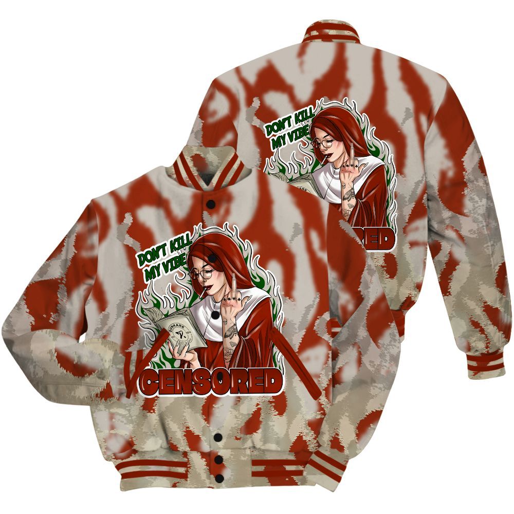 Varsity Jacket To Match El Grito 5s Shirt - Censoredz Burn All Over Print