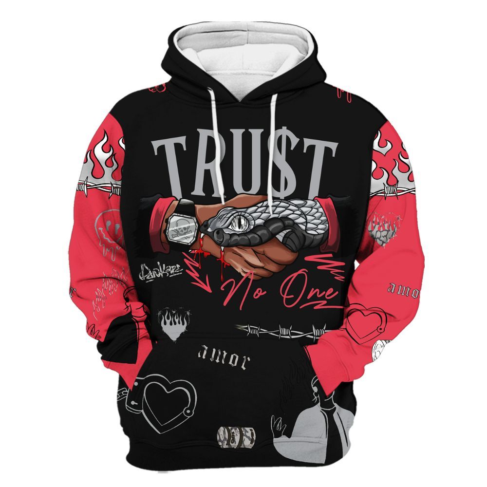 Hoodie To Match Black Cement 3s - Snake Trust No One All Over Print