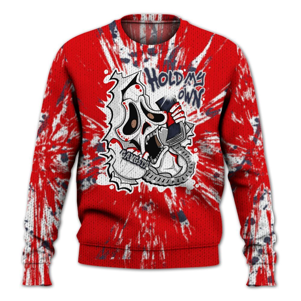 Knitted Sweater To Match Low OG Howard University 1s - Hold My Own Graphic Halloween