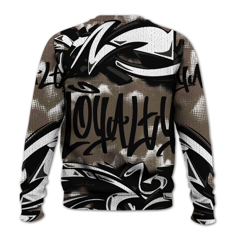 Sweater To Match AMM Dark Mocha 4s - Loyalty Out Value Graffiti Graphic