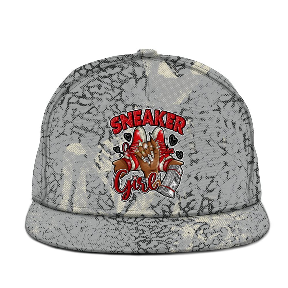 Snapback To Match Cement Grey 3s - Sneakerz Girlz Heart Grunge Graphic