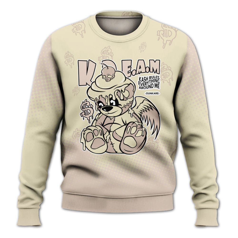 Sweatshirt To Match A Ma Maniere X Fossil Stone 4s - Loot Bear Unique Drip All Over Print