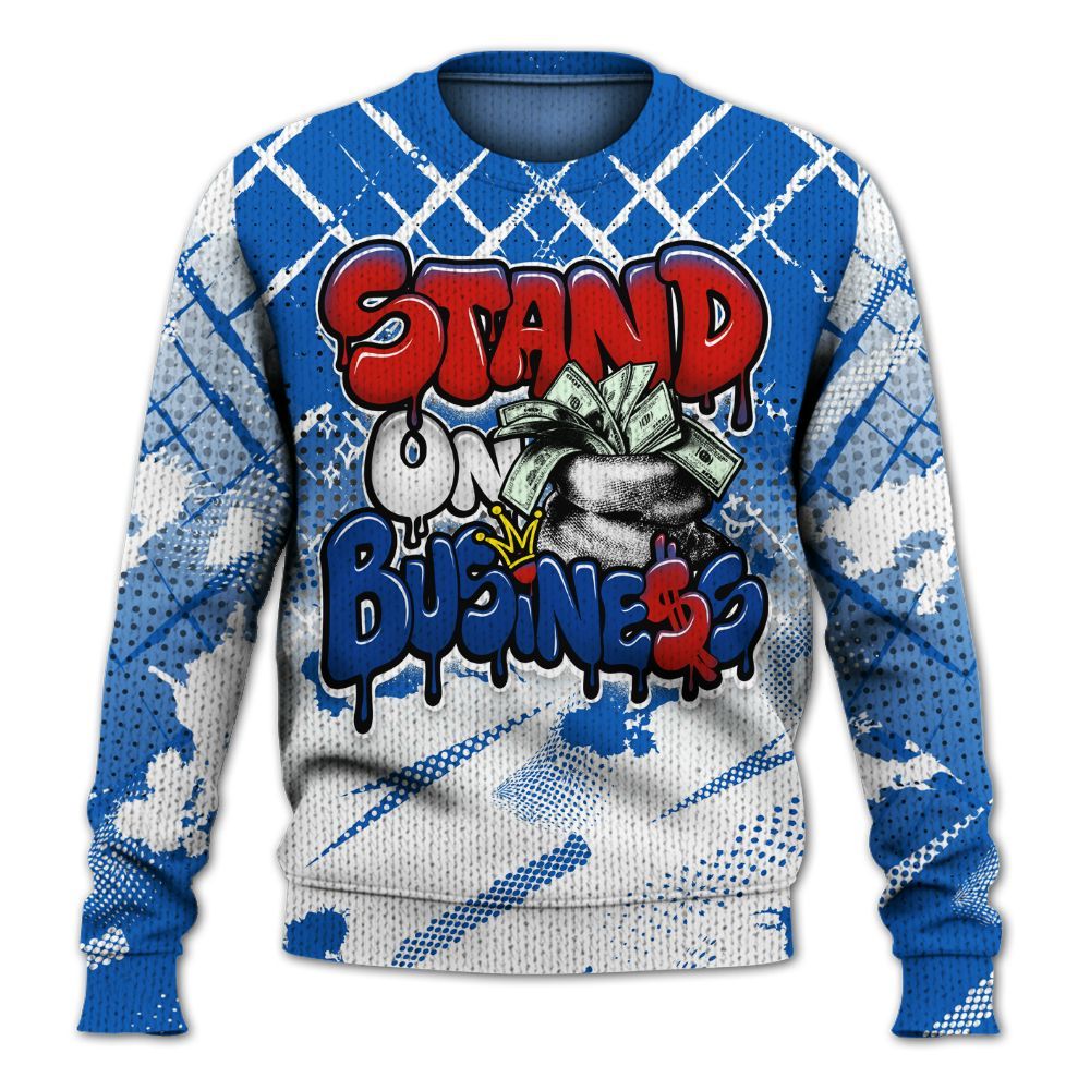 Knitted Sweater To Match Kobe 6 Game Royal - Halftone Stand Business Dripping