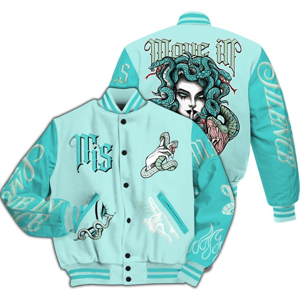 Varsity Jacket To Match Low OG Washed Teal 1s - Girl Move In Silence All Over Print