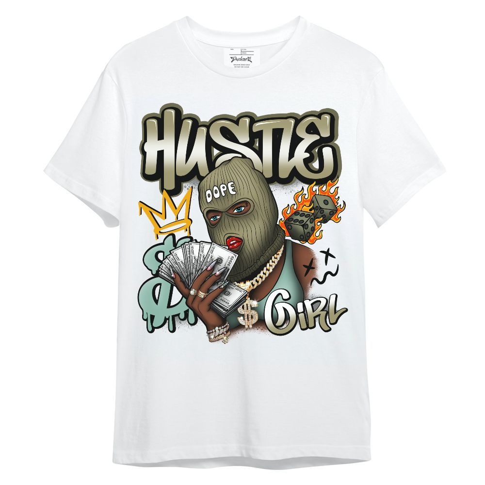 Shirt To Match Dunk Low Suede Olive Aura - Money Hustles Girl Streetwear Unisex Shirt