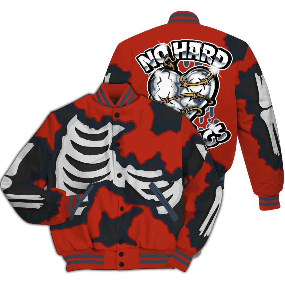 Varsity Jacket To Match Low Lucky Cat 1s - Hard Feeling Graphic Heart Break All Over Print