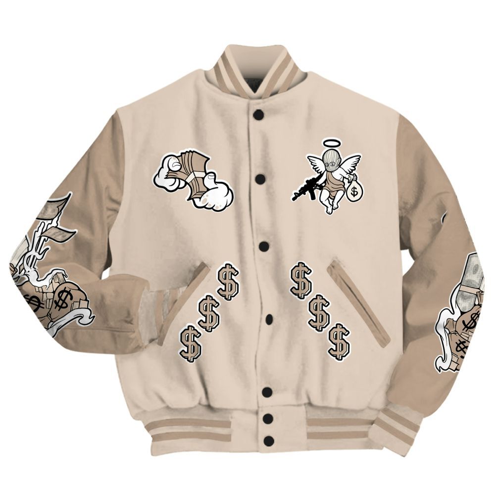 Varsity Jacket To Match Untouchable And Moments Cream - Ones Move In Silence Graphic All Over Print