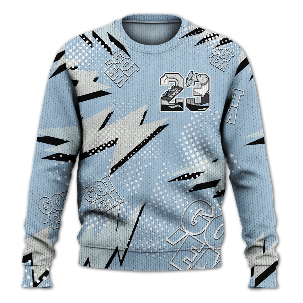 Knitted Sweater To Match Forget Me Not 4s - Custom Name Number 23 5s