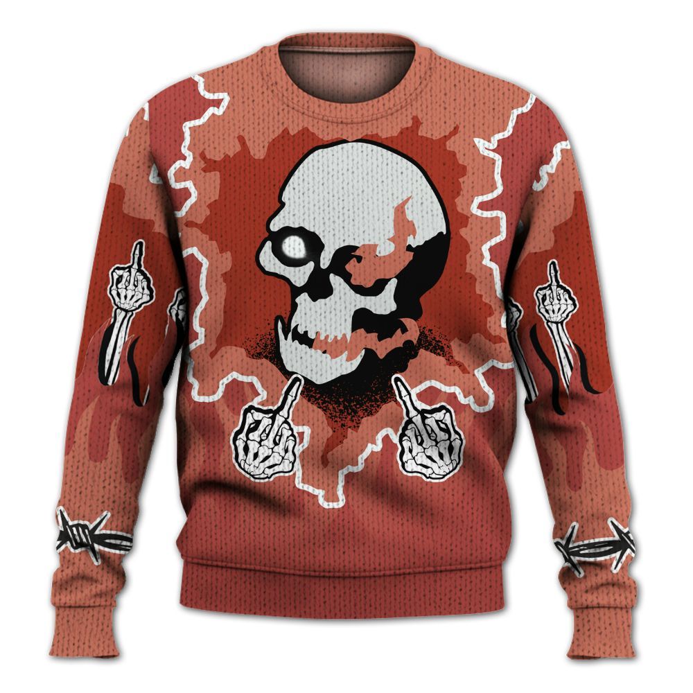 Knitted Sweater To Match Dune Red 13s - F Around Find Out Graphic Trapped