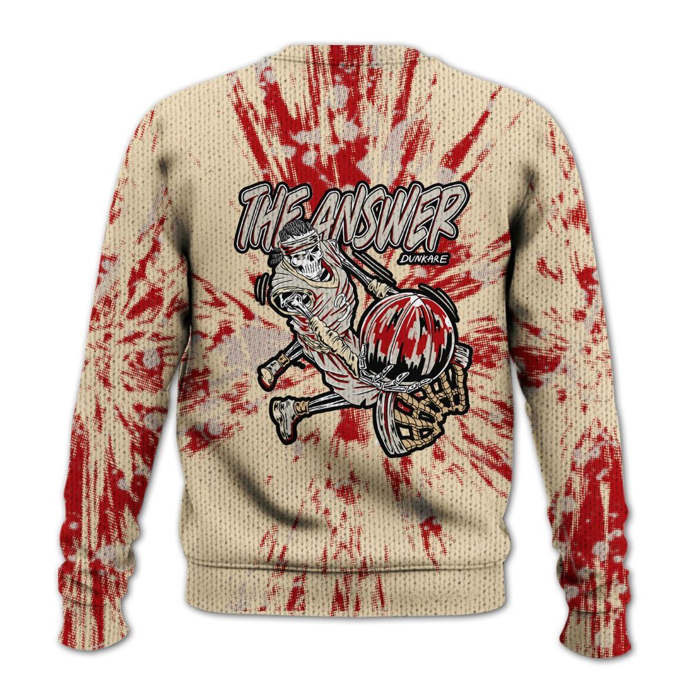 Knitted Sweater To Match Dunk Low Strawberry Waffle - The Answer Skeleton Luxury