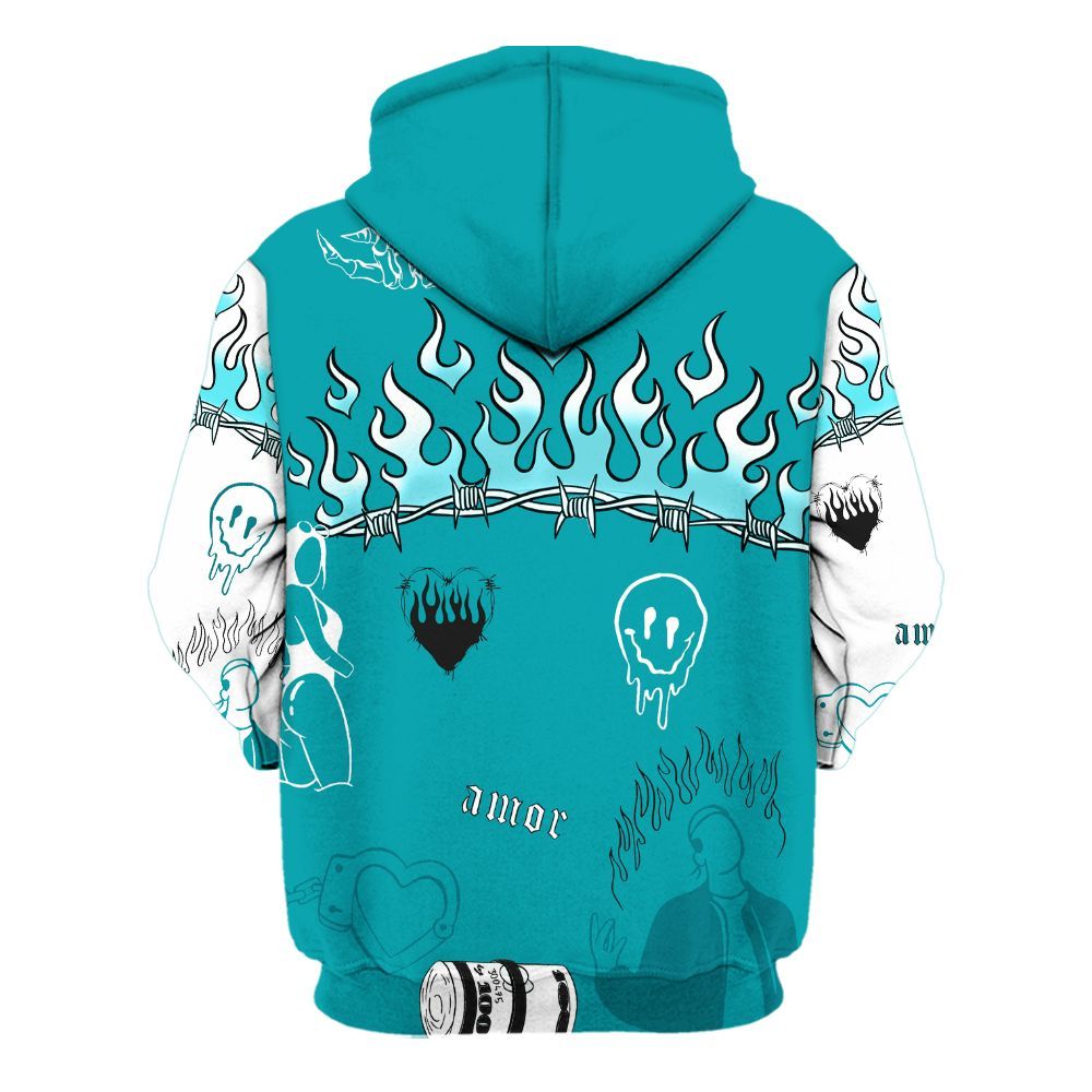 Hoodie To Match Air Griffey Max Aquamarine 1s - Snake Trust No One All Over Print