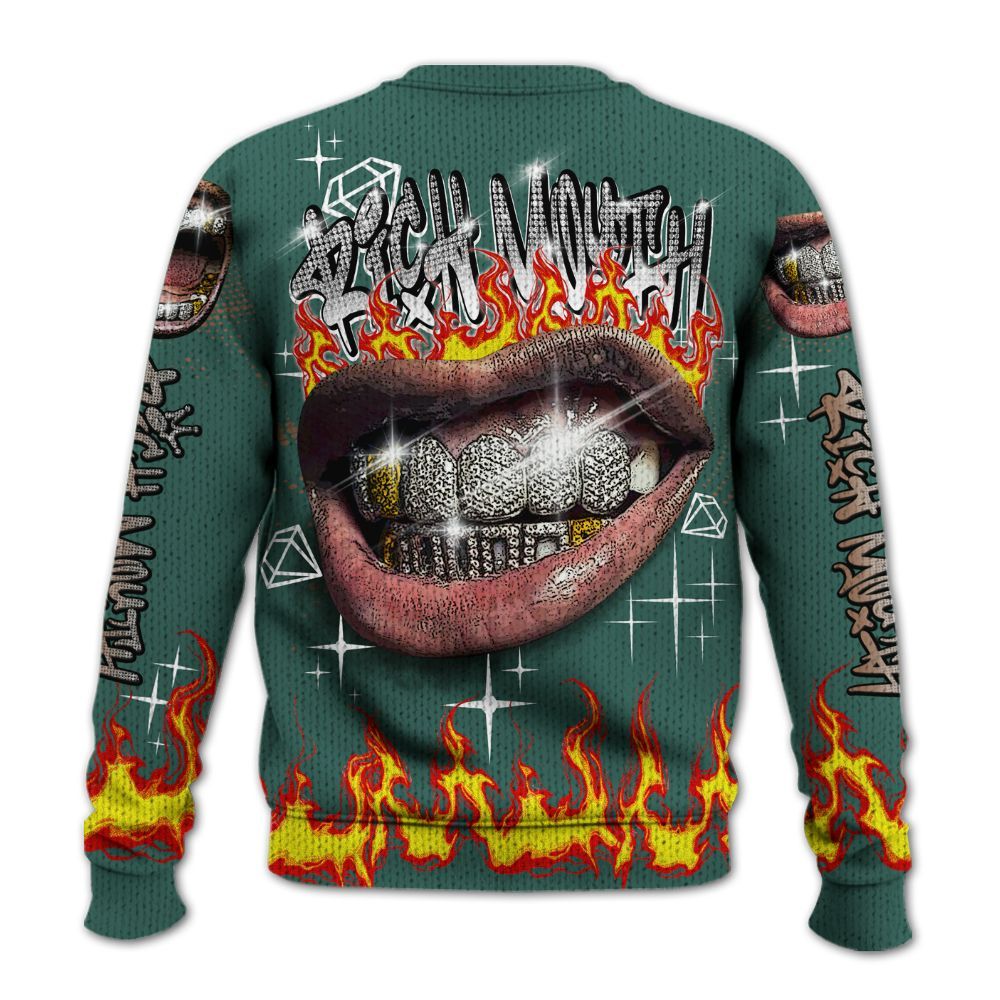 Knitted Sweater To Match Low OG Oxidized Green 1s - Rich Mouth Fire Rap Retro 90s