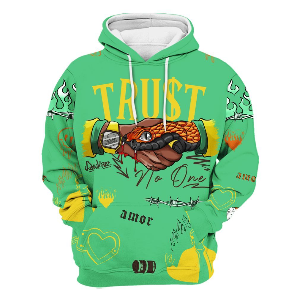 Hoodie To Match SB Dunk Low Tourmaline - Snake Trust No One All Over Print