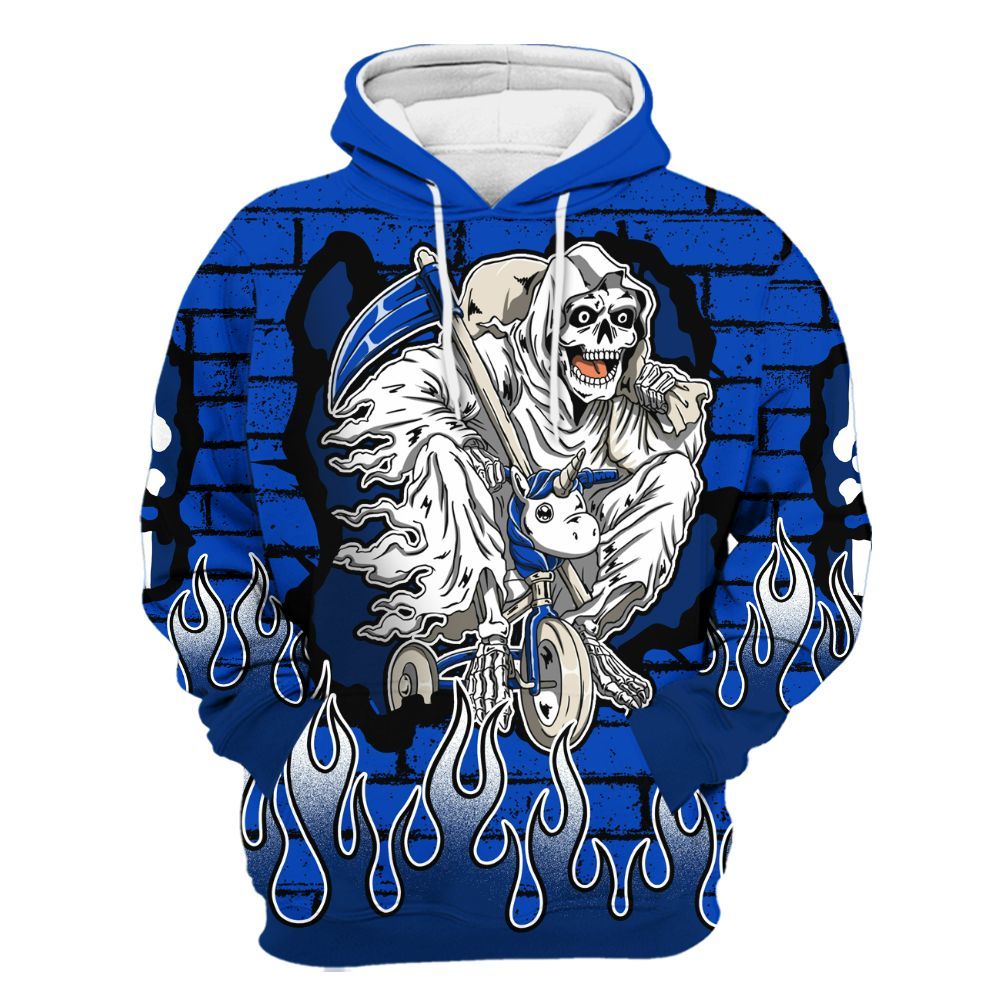 Hoodie To Match Low Game Royal 1s - Self Make Skeleton Crashed All Over Print