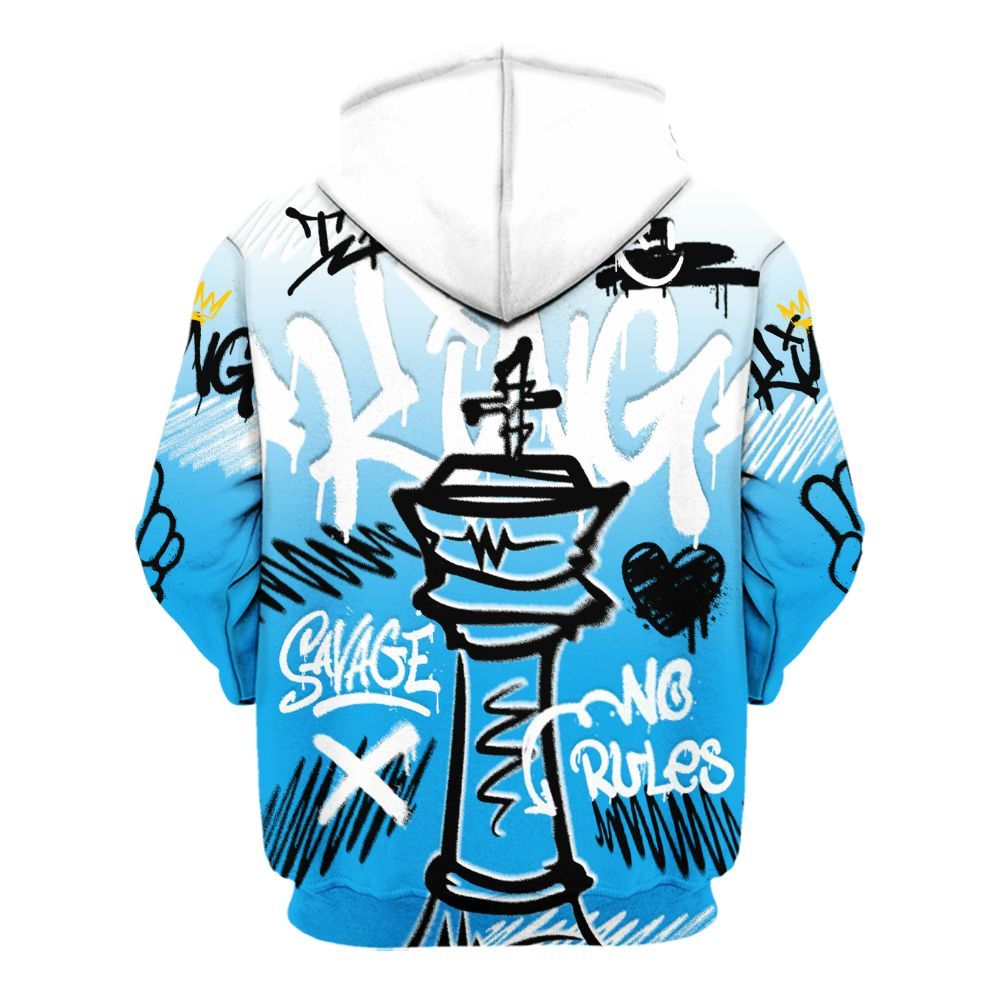 Hoodie To Match Black University Blue 2022 13s - Street King Chess Streetwear All Over Print