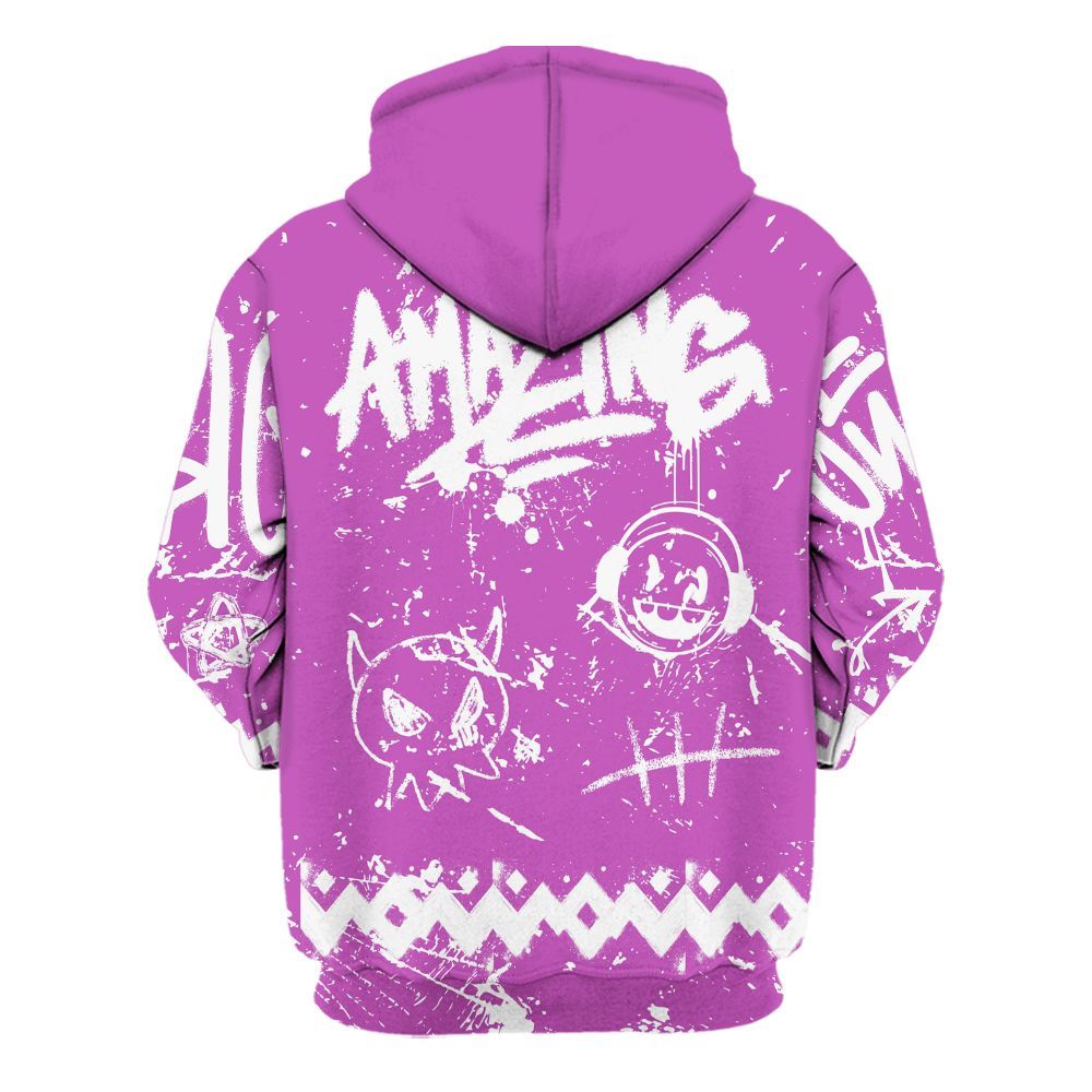 Hoodie To Match Hyper Violet 4s - Friday Sneaker Crayon All Over Print