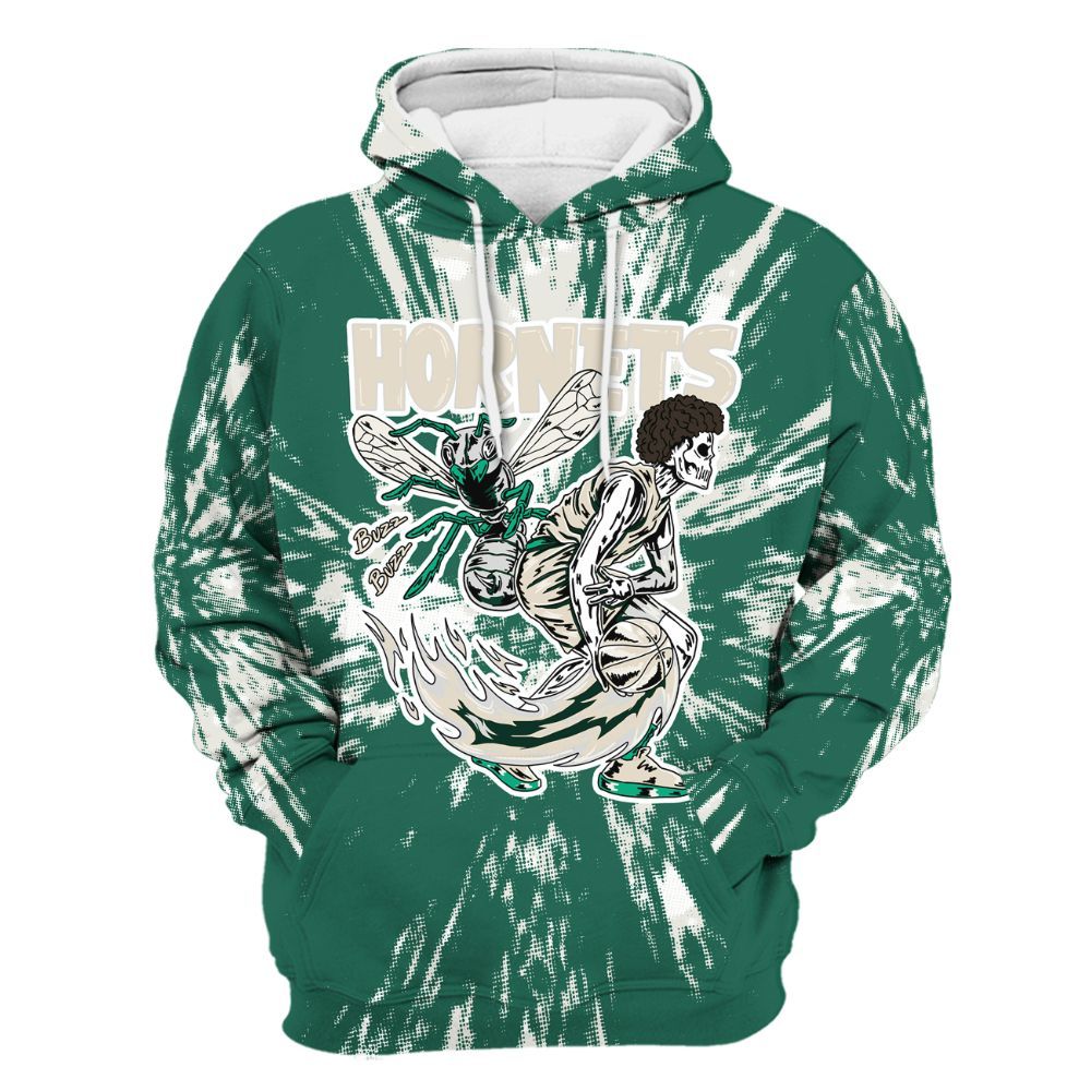 Hoodie To Match Oxidized Green 4s - Hornets Skeleton Luxury All Over Print
