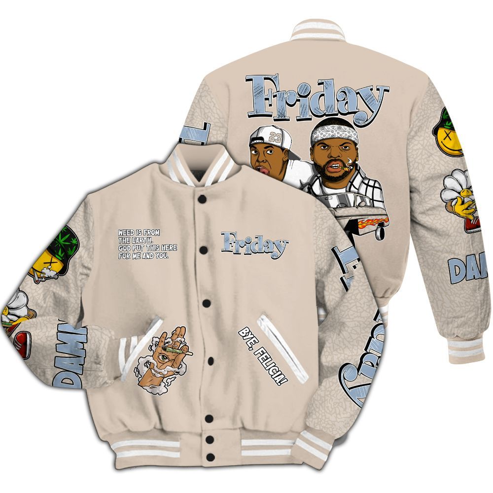 Varsity Jacket To Match Desert Sand 3s - Friday Sneaker Stress Style All Over Print