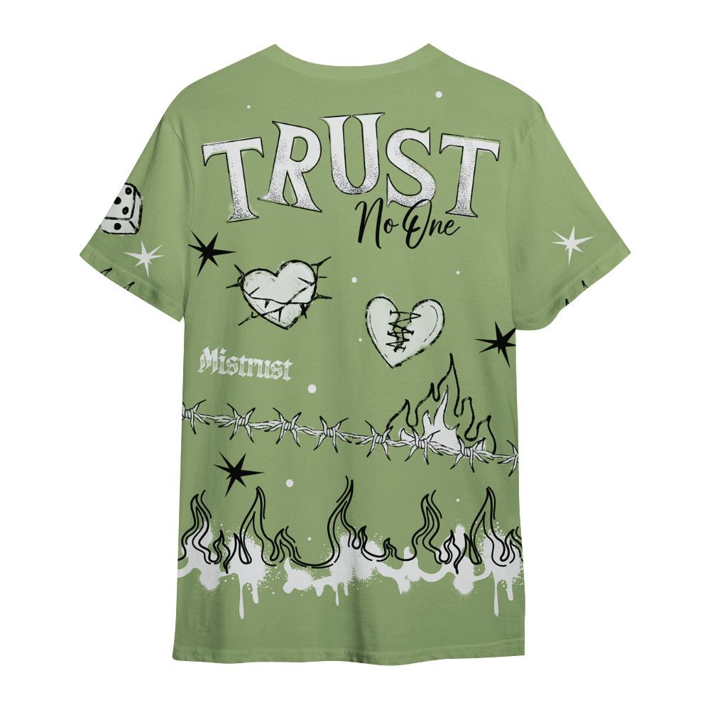 Shirt To Match Oil Green 4s - Trust No One Snake-Bite Doodle Crayon All Over Print