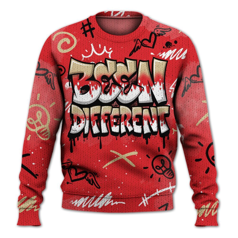 Knitted Sweater To Match Prime 93 Fire Red - Drip Been Di2ferent