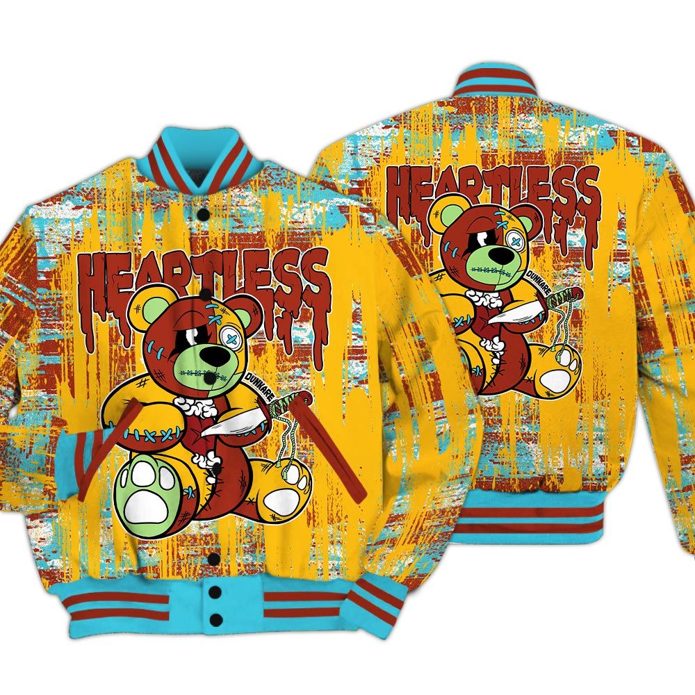 Varsity Jacket To Match SB Dunk Di'Orr Greenwood - Heartless Bear Glitch Art Varsity Jacket Unisex
