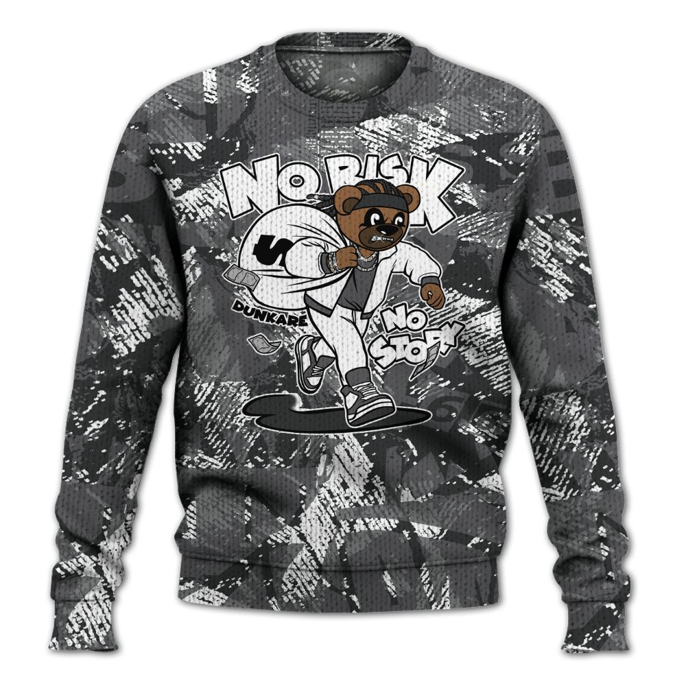 Knitted Sweater To Match White Thunder 4s - Certain Bear Abstract Graffiti