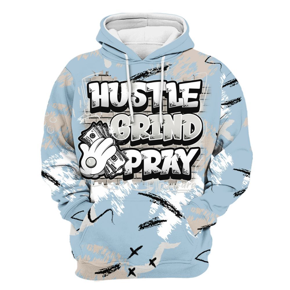 Hoodie To Match High OG Alaska 1s - Hustle Grind Pray Graphic Street Style All Over Print