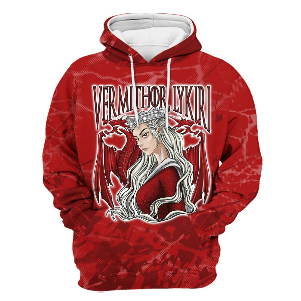 Hoodie To Match Red Taxi 12s - Dragon's Mom! Profound All Over Print