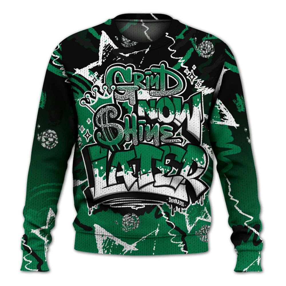 Knitted Sweater To Match Pine Green 3s - Grind Shine Later Drip