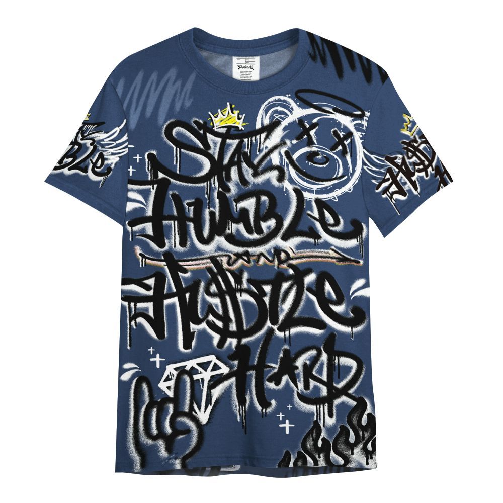 Shirt To Match Low 85 Metallic Blue 1s - Humble Drip Streetwear Graffity All Over Print