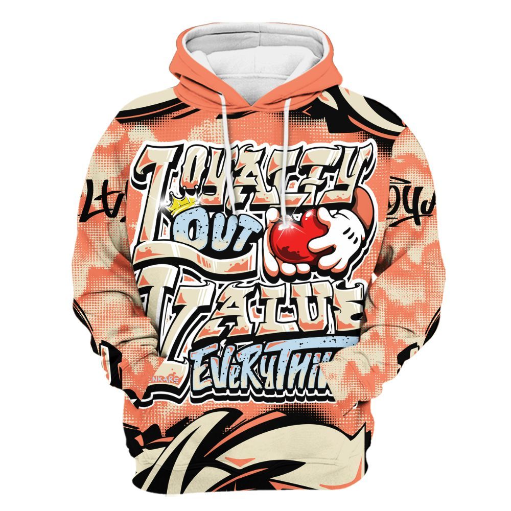 Hoodie To Match DJ Khaled Crimson Bliss 5s - Loyalty Out Value Graffiti All Over Print