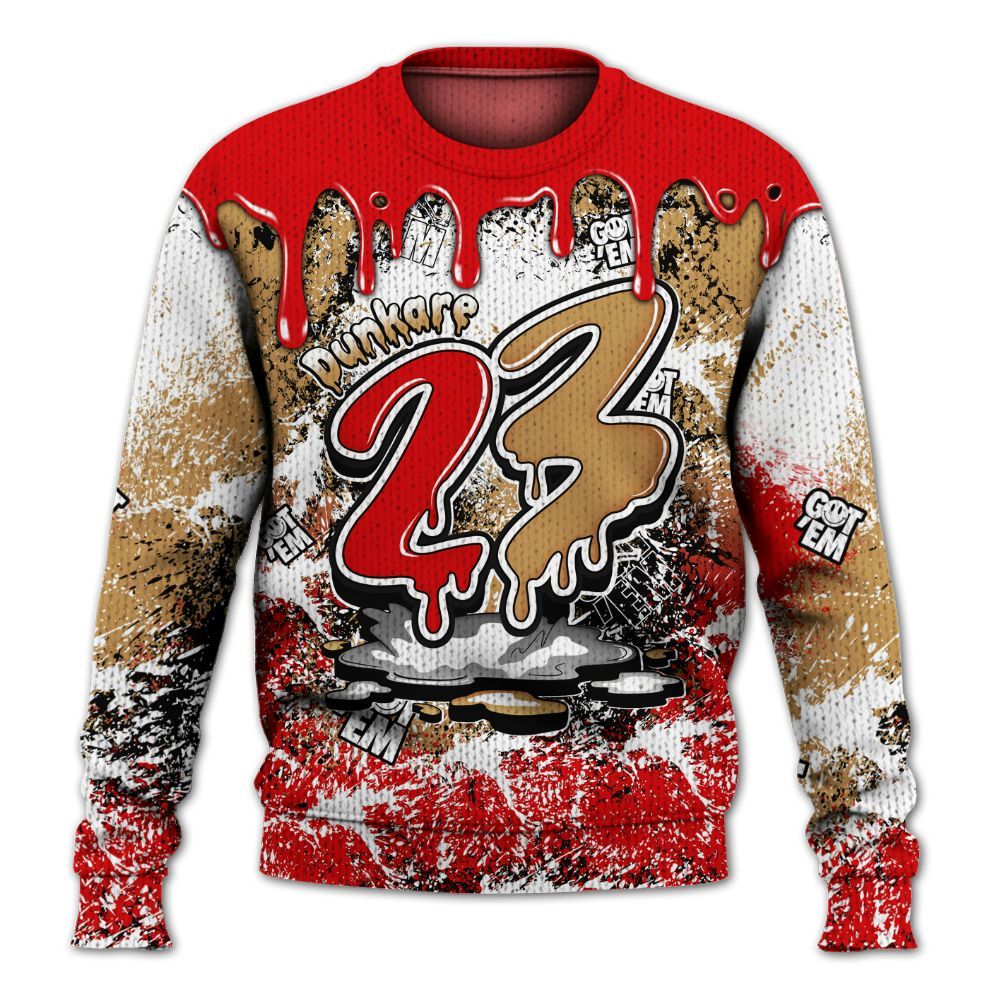Knitted Sweater To Match Kobe 5 Red Year Of The Mamba - Dripping 23 Drip