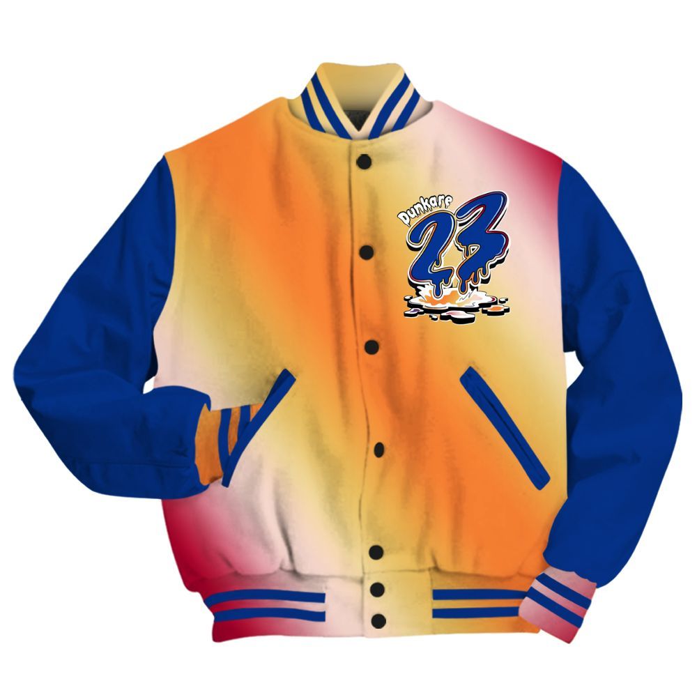 Varsity Jacket To Match Air Griffey Max Los Angeles 1s - Custom Name 23 Drip All Over Print