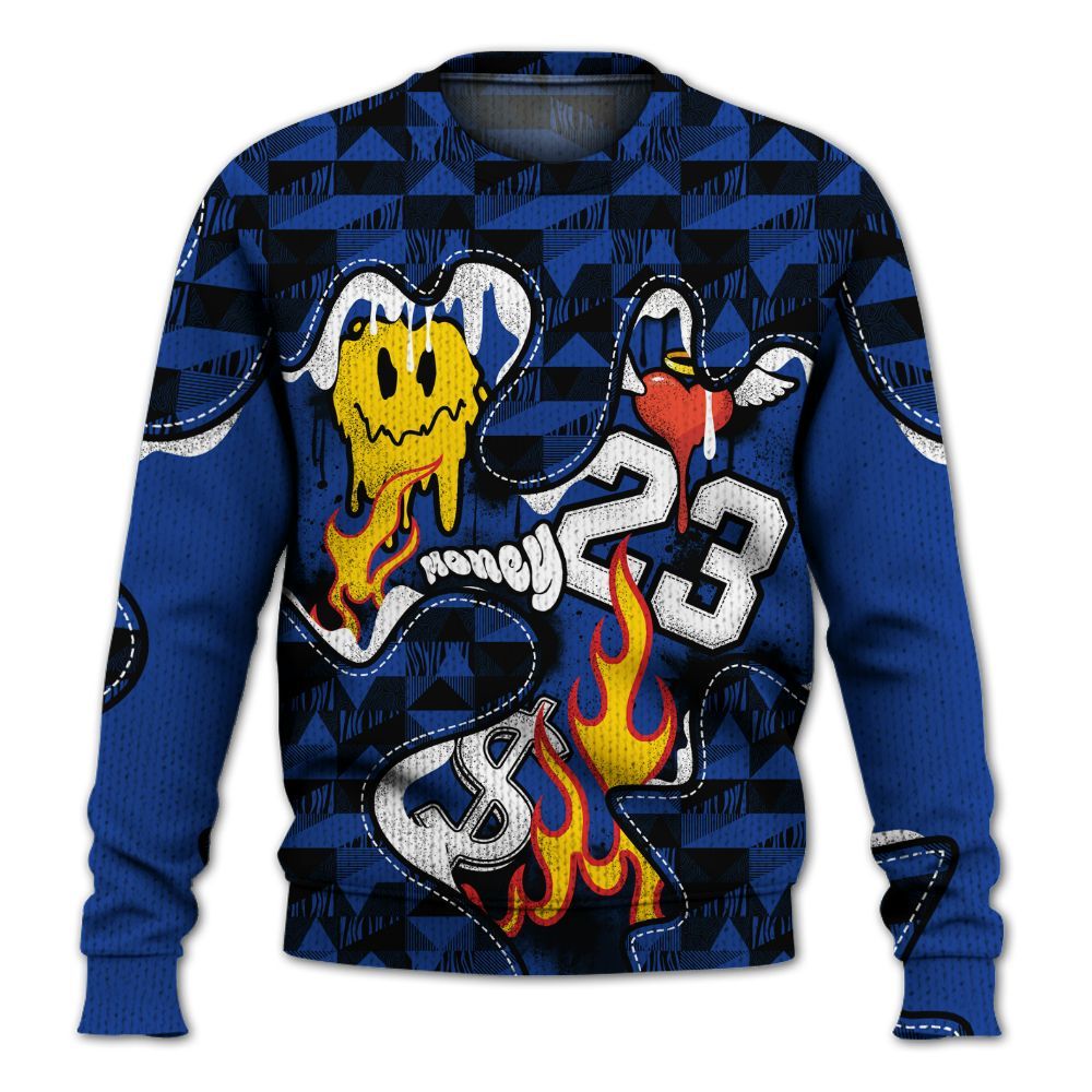 Knitted Sweater To Match Air Foamposite One Royal - 23 Smile Burning Heart