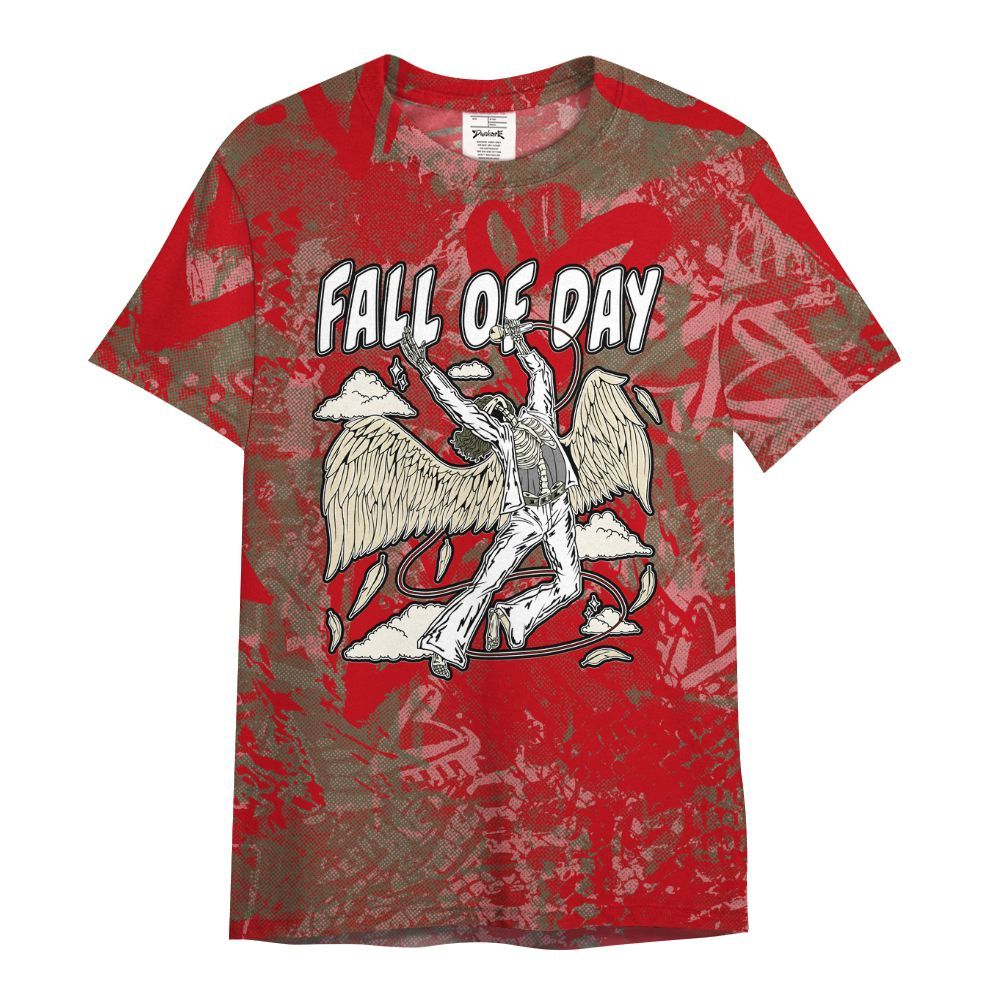 Shirt To Match Low OG Medium Olive 1s - Fall Of Days Skeleton Heart All Over Print
