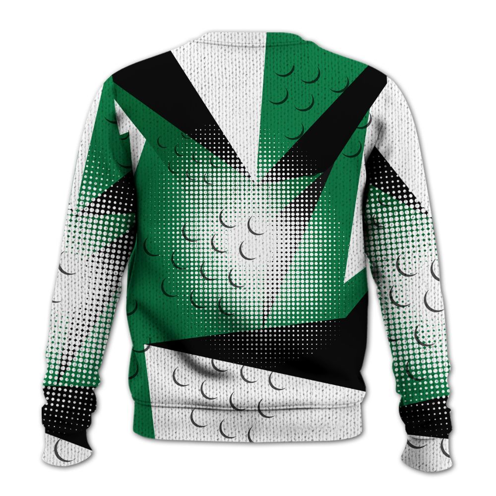 Knitted Sweater To Match Pine Green 13s - Poly Custom Name Number 23 5s